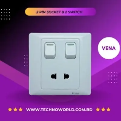 Picture of Vena 2 Pin socket with light switch (SL series)