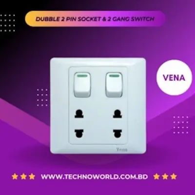 Picture of Vena Double 2 Pin socket with switch (SL series)