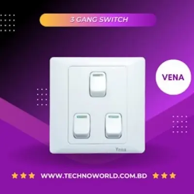 Picture of Vena 3 gang 1 way switch (SL series) 