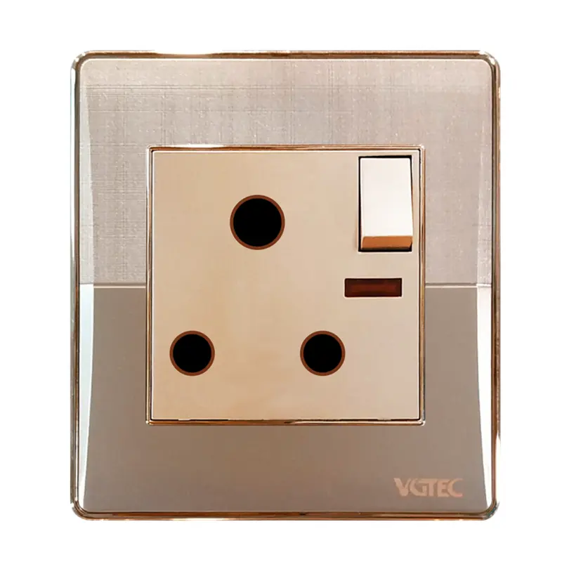 Picture of VGTEC  3 Pin round socket with switch  (Platinum series)