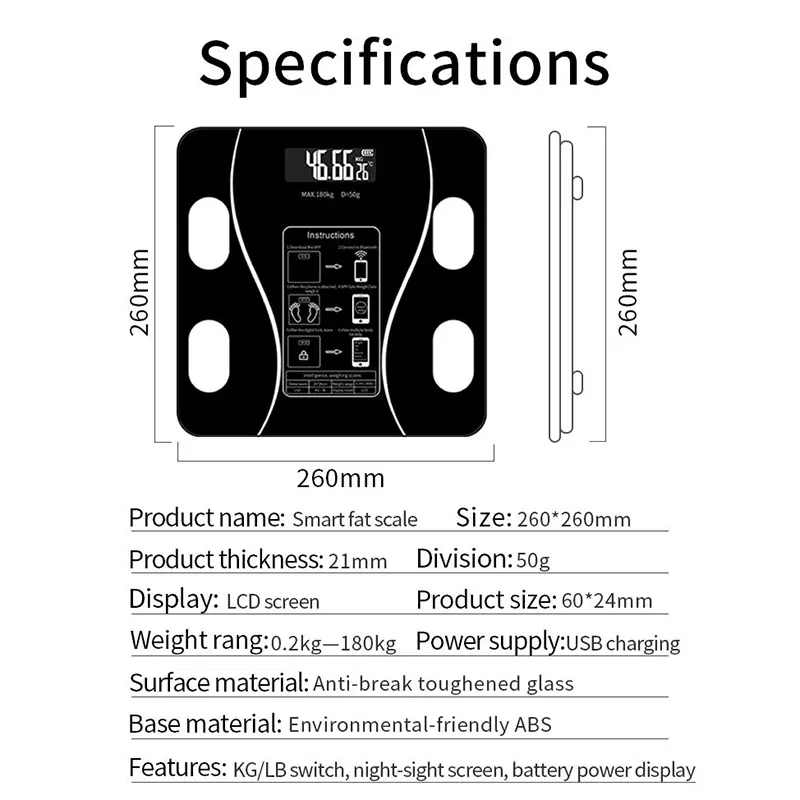Picture of Bluetooth Body Fat Weight Scale