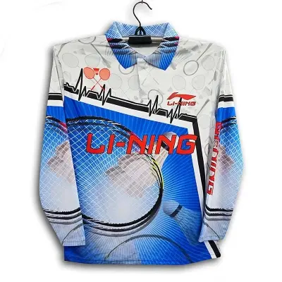 Picture of Li-Ning Full Sleeve Polo Thai Premium Badminton Jersey For Men - Winter & Bike Jersey for men - Li Ning Jersey 2026