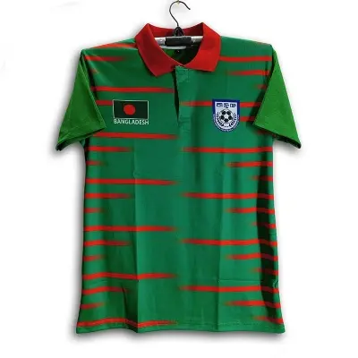 Picture of B - D Short Sleeve Polo Football Jersey for Man - Half Sleeve Collar Polo Jersey - Bangladesh Fan Jersey