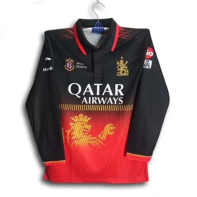 Picture of Royal Challengers Bangalore Premium IPL Cricket Jersey For Men - Long Sleeve Collar Polo - RCB Jersey 2026