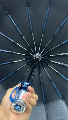 Picture of BMW Premium 16 Ribs Foldable Umbrella for Men & Women – Windproof, Leakproof, Strong Metal Frame, Compact Travel Rain Umbrella