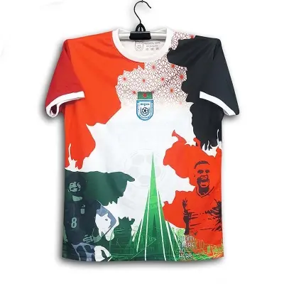 Picture of B-D Thai Premium Football Jersey For Men - Half Sleeve t shirt - Bangladesh Fan Jersey 2026