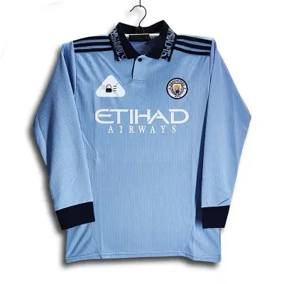 Picture of Manchester City Thai Premium Football Jersey For Men - Long Sleeve collar Polo club T Shirt - Manchester City Jersey 2026/27