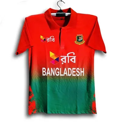 Picture of Bangladesh T 20 Short Sleeve Polo Cricket Jersey For Men - Half Sleeve Collar polo t shirt - Bangladesh Cricket Jersey 2026/2027