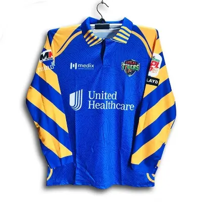 Picture of Khulna Tigers Premium Full Sleeve Polo Cricket Jersey For Men - BPL Long Sleeve T Shirt - Khulna Jersey 2025-26