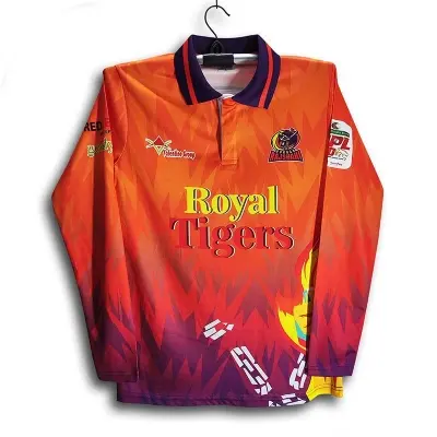 Picture of Durbar Rajshahi Premium Full Sleeve Cricket Jersey For Men - BPL Long Sleeve Collar Polo - Rajshahi Jersey 2026