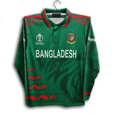 Picture of Bangladesh Cricket World Cup Jersey - Long Sleeve Premium Collar Polo Cricket Jersey For Men - Bangladesh Cricket Jersey 2026