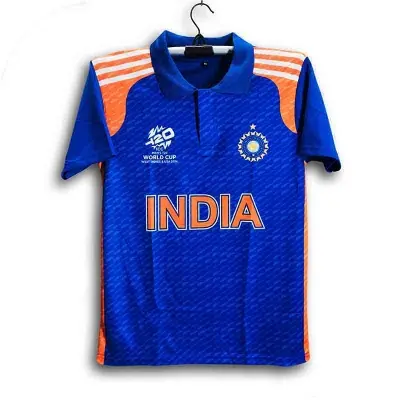 Picture of India T20 World Cup Jersey - Half Sleeve Collar Polo Jersey For Men - India Cricket Jersey 2026