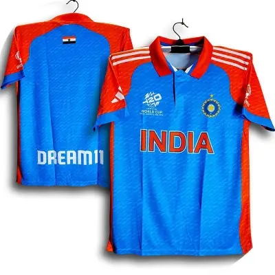 Picture of Indi T20 World Cup Jersey - Half Sleeve Collar Polo Cricket Jersey For Men - Indi Cricket Jersey 2026