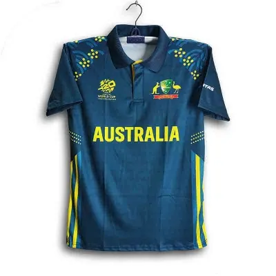 Picture of Australia T20 World Cup Jersey - Half Sleeve Collar Polo Cricket Jersey For Men - Australia T20 Jersey 2026