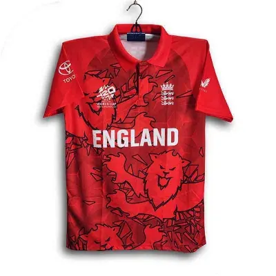 Picture of England T20 World Cup Jersey - Half Sleeve Collar Polo Cricket Jersey For Men - England T20 Jersey 2026