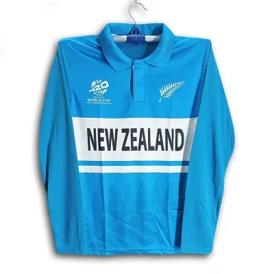 Picture of New Zealand T20 World Cup Jersey - Full Sleeve Collar Polo Jersey For Men - New Zealand Jersey 2026/27