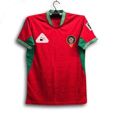 Picture of Morocco World Cup Jersey 2026 Thai Premium Football Jersey For Men - Half Sleeve - Morocco Home Kit Kids Jersey 2026