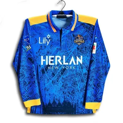 Picture of Dhaka Capaitals Premium Full Sleeve Polo Cricket Jersey For Men - Long Sleeve Collar Polo T Shirt - Dhaka Jersey 2026/27