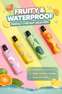 Picture of Fruit Print Bmw Umbrella 2:1 | Waterproof & Stylish for All-Weather Protection | Best Umbrella for Girls