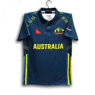 Picture of Australia Premium Cricket Jersey For Man - Half Sleeve Collar Polo Cricket Jersey - Australia Cricket Jersey 2026