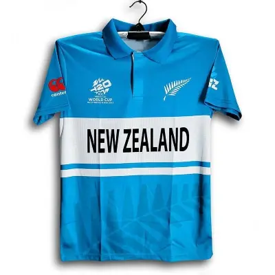 Picture of New Zealand T20 World Cup Cricket Jersey For Men - Half Sleeve Collar polo Jersey - New Zealand Jersey 2026