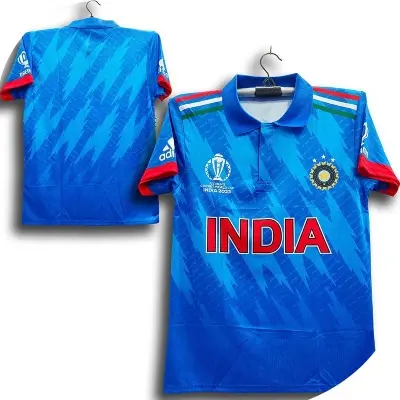 Picture of India World Cup Cricket Jersey For Men - Half Sleeve Collar Polo - India Cricket Jersey 2026-27