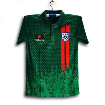 Picture of B-d Short Sleeve Collar Football Jersey for Man - Half Sleeve Polo - Bangladesh Fan Jersey 2026-27