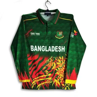 Picture of Bangladesh Champions Trophy Premium Cricket Jersey For Man - Full Sleeve Collar Polo T Shirt - Bangladesh Cricket Jersey 2026/27
