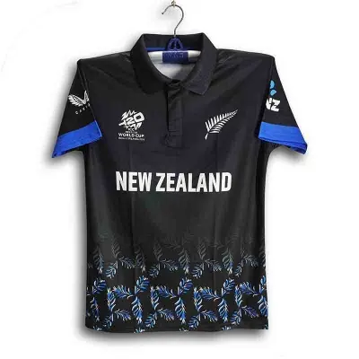 Picture of New Zealand T20 World Cup Jersey - Half Sleeve Collar Polo Cricket Jersey For Men - New Zealand T20 Jersey 2026