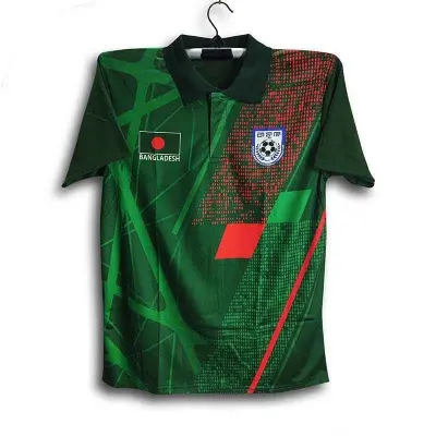 Picture of B-d Short Sleeve Collar Football Jersey for Man - Half Sleeve Polo - Bangladesh Fan Jersey 2026-27