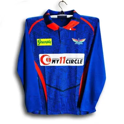 Picture of Lucknow Super Giants Full Sleeve Collar Polo IPL Jersey For Men - LSG IPL Jersey - Lucknow Jersey 2024-2025