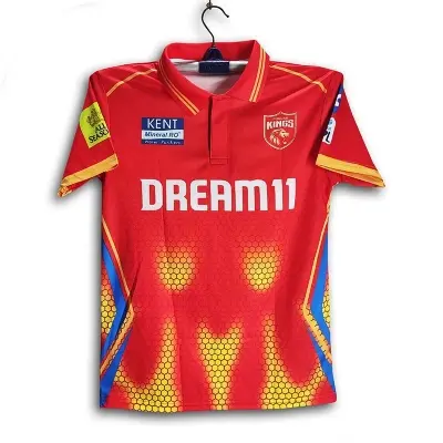 Picture of Punjab Kings Premium Short Sleeve Polo IPL Jersey For Men - PK Half Sleeve Polo IPL Jersey - Punjab Jersey 2025-2026
