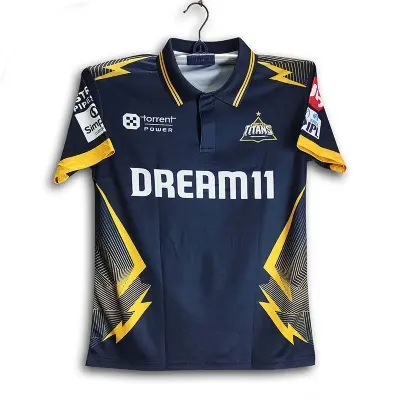 Picture of Gujarat Titans Premium Collar Polo IPL Cricket Jersey For Men - GT Half Sleeve Polo - Gujarat Jersey 2026