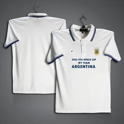 Picture of 2026 Fifa World Cup Argentina Football Jersey For Men - Half Sleeve Collar Polo t shirt - Argentina Jersey