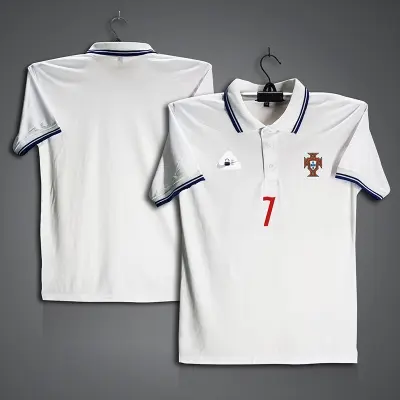 Picture of Portugal 7 Football Jersey For Men - Half Sleeve Collar Polo t shirt - Portugal 7 Jersey