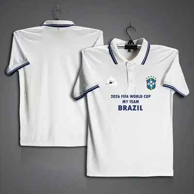 Picture of 2026 Fifa World Cup Brazil Football Jersey For Men - Half Sleeve Collar Polo t shirt - Brazil Jersey