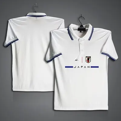 Picture of Japan Football Jersey For Men - Half Sleeve Collar Polo t shirt - Japan Jersey