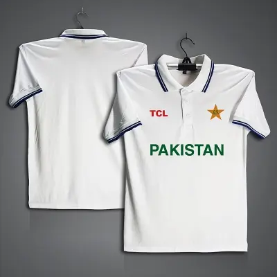 Picture of Pakistan Cricket Jersey For Men - Half Sleeve Collar Polo t shirt - Pakistan Fan Jersey