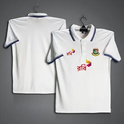 Picture of Bangladesh Robi Cricket Jersey For Men - Half Sleeve Collar Polo t shirt - Bangladesh Fan Jersey