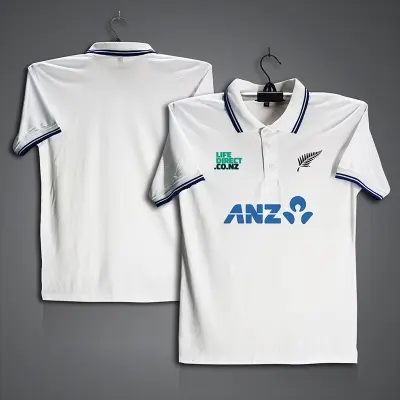 Picture of New Zealand Cricket Jersey For Men - Half Sleeve Collar Polo t shirt - New Zealand Fan Jersey