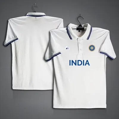 Picture of India Cricket Jersey For Men - Half Sleeve Collar Polo t shirt - India Fan Jersey