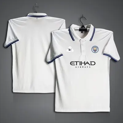Picture of Manchester City Football Jersey For Men - Half Sleeve Collar Polo t shirt - Manchester City Fan Jersey