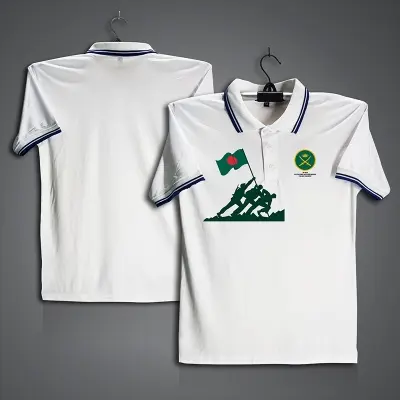 Picture of In War In Peace Jersey For Men - Half Sleeve Collar Polo t shirt - Army T shirt