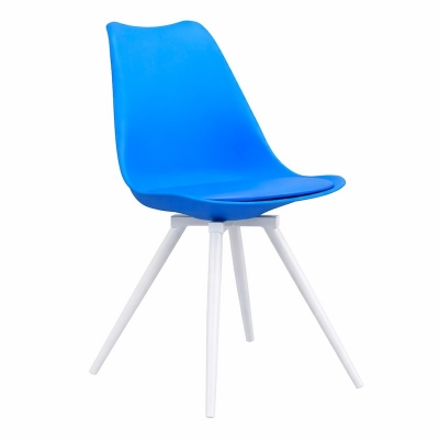 Picture of REGAL Tulip Chair-201 (Sky Blue)- WHITE LEG