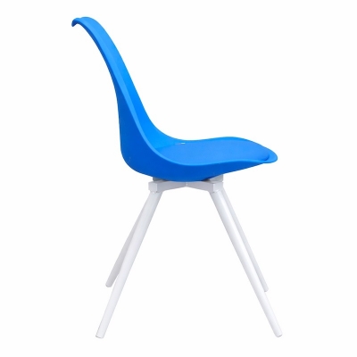 Picture of REGAL Tulip Chair-201 (Sky Blue)- WHITE LEG