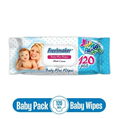Picture of Freshmaker Wet Wipes Jumbo Baby Pack - 120 Pcs - Turkey