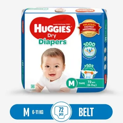 Picture of Huggies Dry Belt Diaper M (6 - 11 Kg) - 72 Pcs