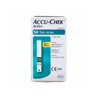 Picture of Accu Chek Active Digital Blood Glucose Meter Test Strips-50Pcs Box