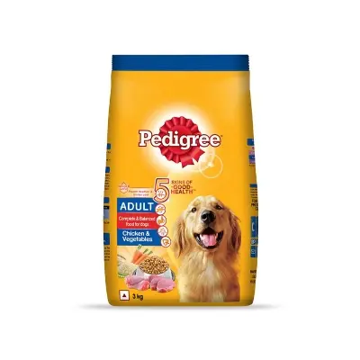 Picture of Pedigree Adult Dry Dog Food - Chicken And Vegetables Flavor - 3Kg Pack