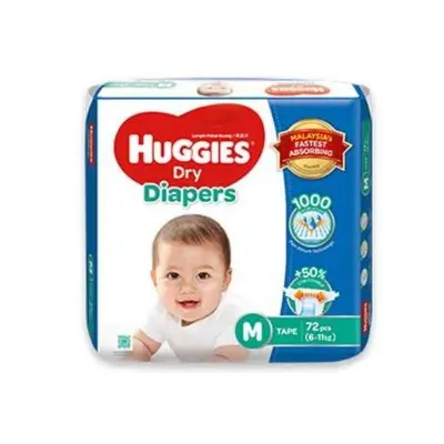 Picture of Huggies Medium Belt System Baby Diaper, Made in Malaysia